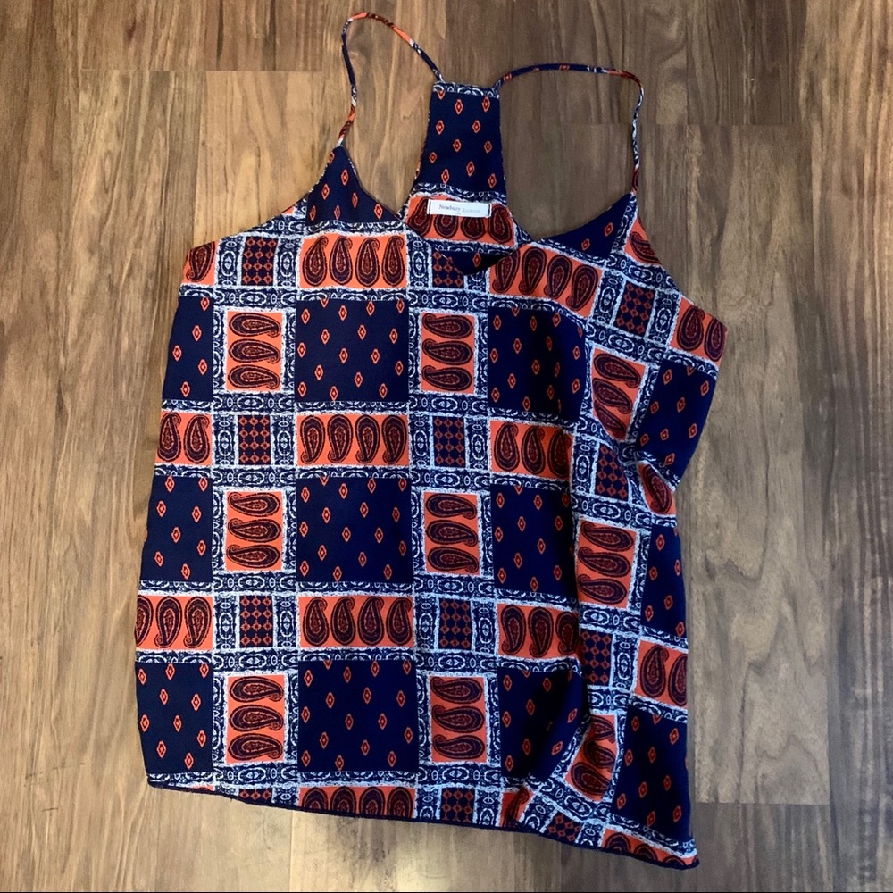 Orange and Navy Boutique Tank